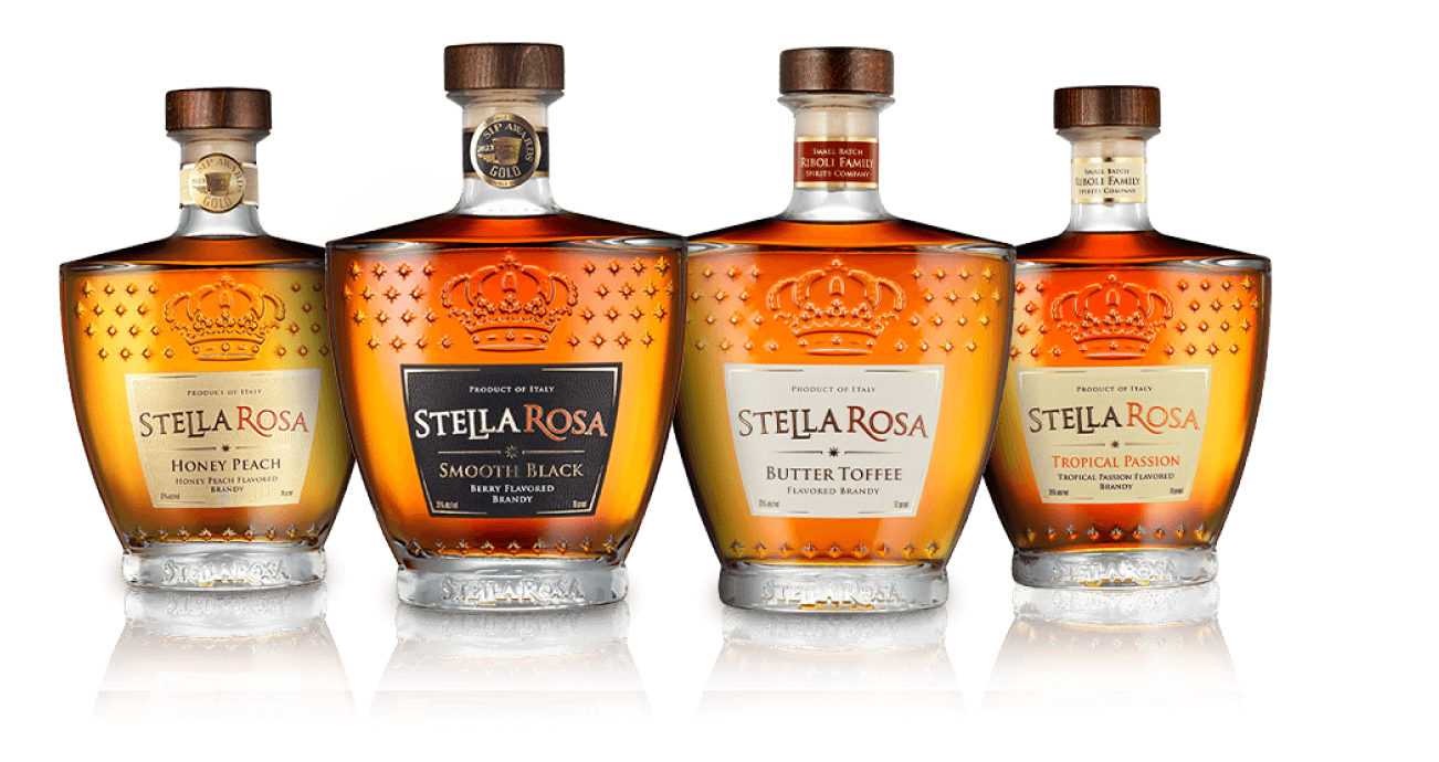 Four premium bottles of Stella Rosa Brandy